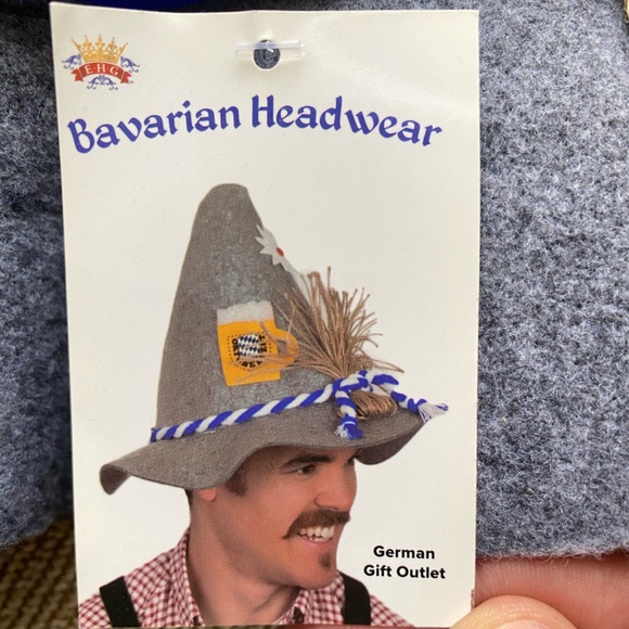Oktoberfest Unisex Bavarian Hat. Gray Felt with Beer Inspired Details. OS, NWT. - Picture 4 of 5
